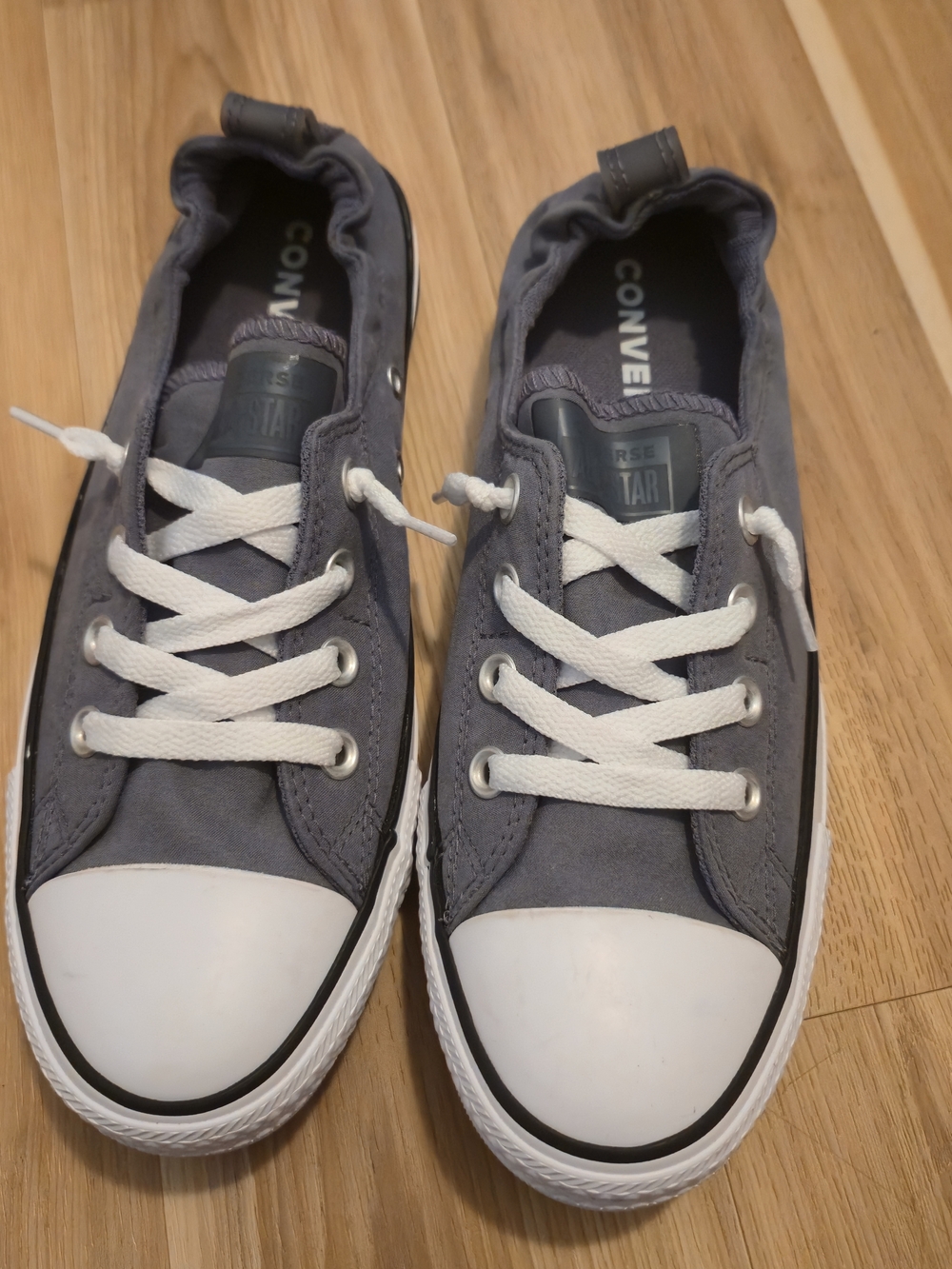 Converse All Star Low Top Slip Sneakers in Slate Gray with White Accents Size 9